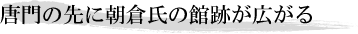 唐門の先に朝倉氏の館跡が広がる