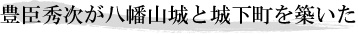 豊臣秀次が八幡山城と城下町を築いた