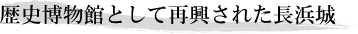 歴史博物館として再興された長浜城