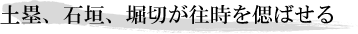 土塁、石垣、堀切が往時を偲ばせる