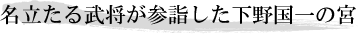 名立たる武将が参詣した下野国一の宮