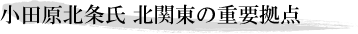 小田原北条氏 北関東の重要拠点
