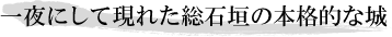 一夜にして現れた総石垣の本格的な城