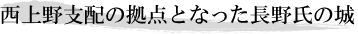 西上野支配の拠点となった長野氏の城