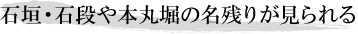 石垣・石段や本丸堀の名残りが見られる