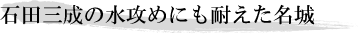石田三成の水攻めにも耐えた名城