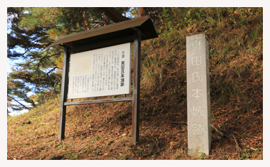 真田氏本城跡にある碑と案内板です。