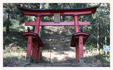 新府城の麓には新府藤武神社の鳥居があります。