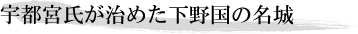 宇都宮氏が治めた下野国の名城